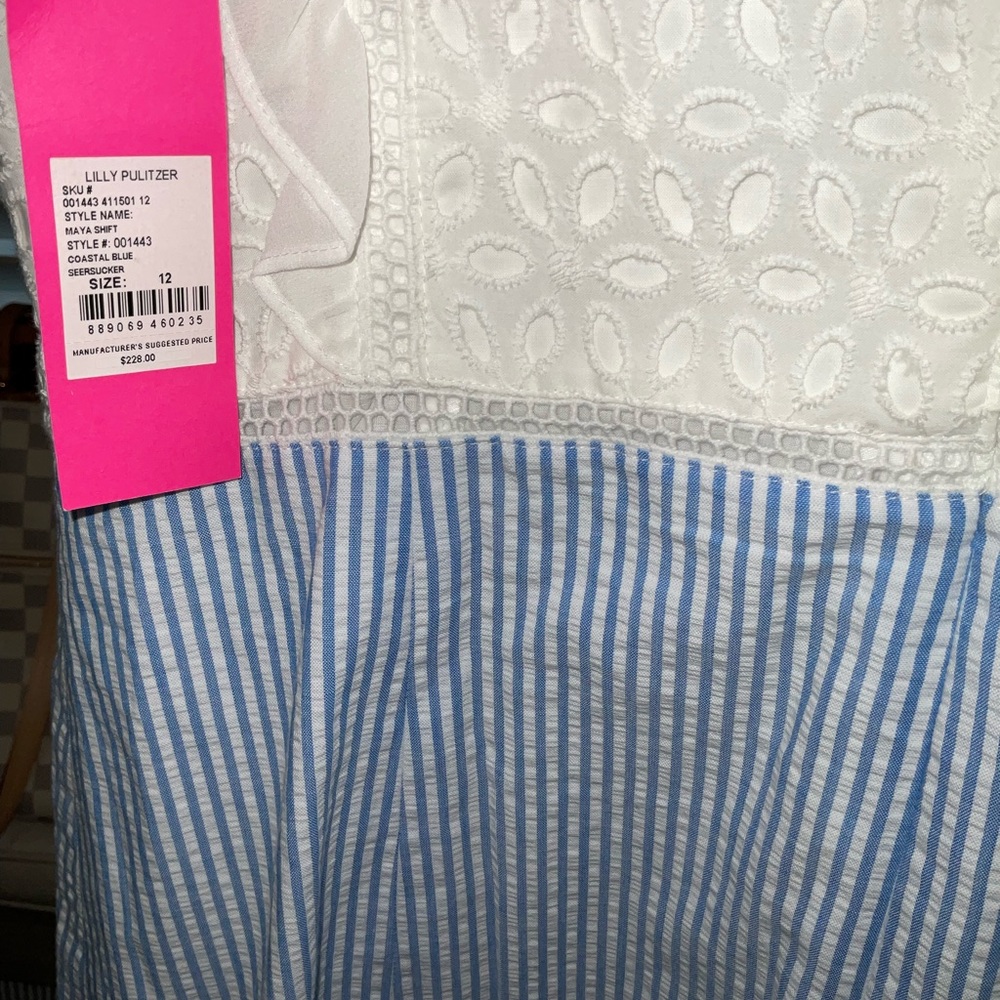 Lilly Pulitzer White and Blue Dress NWOT! - Picture 6 of 16